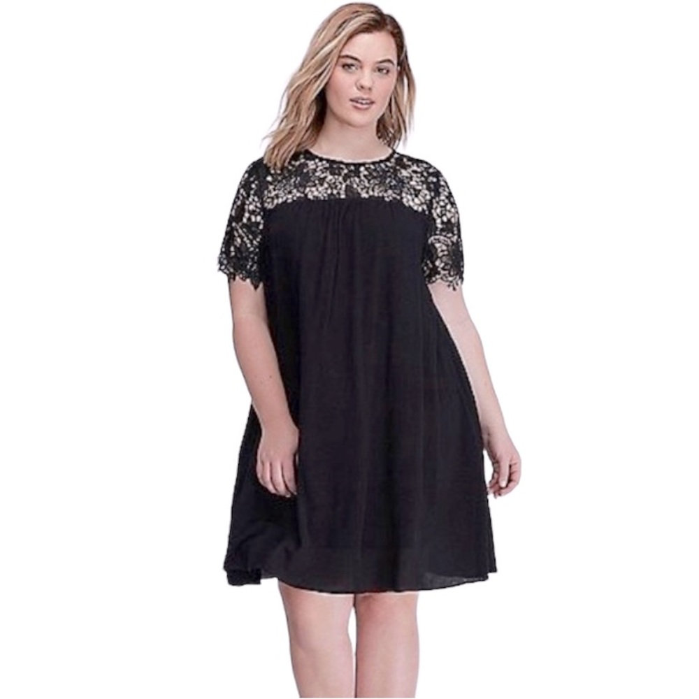 Lane Bryant crochet and gauze swing dress Size 18